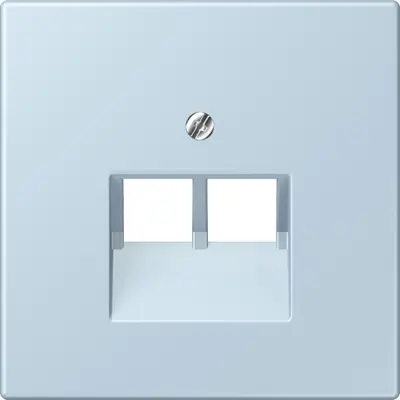 JUNG centraalplaat 2-voudig tbv RJ45 wandcontactdoos Les Couleurs outremer clair 208 (LC 969-2 UA 208)