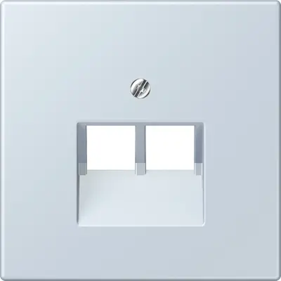 JUNG centraalplaat 2-voudig tbv RJ45 wandcontactdoos Les Couleurs outremer pale 209 (LC 969-2 UA 209)