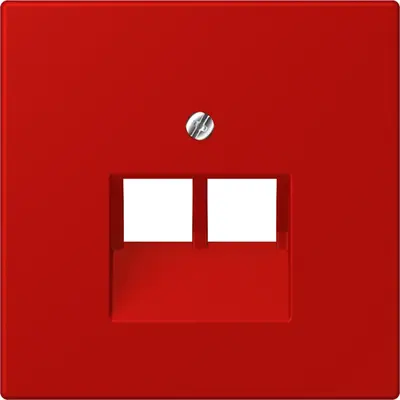 JUNG centraalplaat 2-voudig tbv RJ45 wandcontactdoos Les Couleurs rouge vermillon 31 227 (LC 969-2 UA 227)