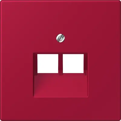 JUNG centraalplaat 2-voudig tbv RJ45 wandcontactdoos Les Couleurs rouge carmin 229 (LC 969-2 UA 229)