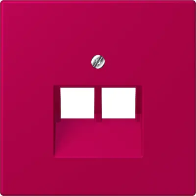 JUNG centraalplaat 2-voudig tbv RJ45 wandcontactdoos Les Couleurs rouge rubia 230 (LC 969-2 UA 230)