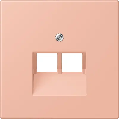 JUNG centraalplaat 2-voudig tbv RJ45 wandcontactdoos Les Couleurs rose clair 231 (LC 969-2 UA 231)