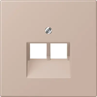 JUNG centraalplaat 2-voudig tbv RJ45 wandcontactdoos Les Couleurs ombre brulee claire 240 (LC 969-2 UA 240)