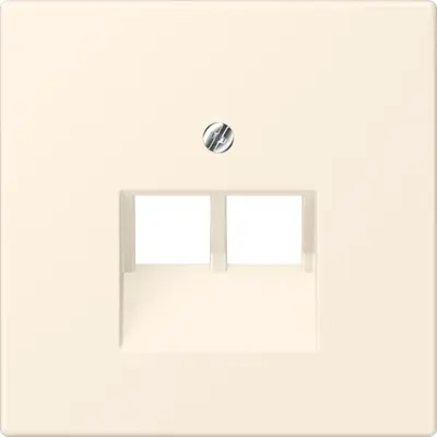 JUNG centraalplaat 2-voudig tbv RJ45 wandcontactdoos Les Couleurs blanc ivoire 245 (LC 969-2 UA 245)