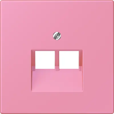 JUNG centraalplaat 2-voudig tbv RJ45 wandcontactdoos Les Couleurs rose vif 246 (LC 969-2 UA 246)