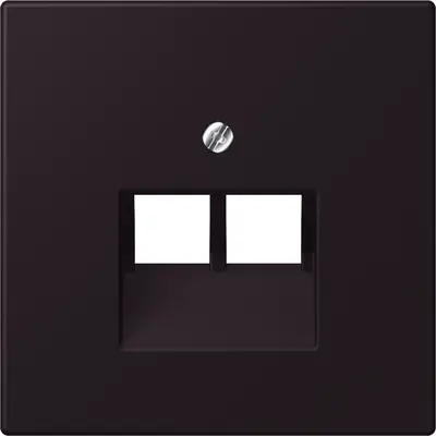 JUNG centraalplaat 2-voudig tbv RJ45 wandcontactdoos Les Couleurs noir d'ivoire 248 (LC 969-2 UA 248)