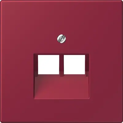 JUNG centraalplaat 2-voudig tbv RJ45 wandcontactdoos Les Couleurs le rubis 255 (LC 969-2 UA 255)