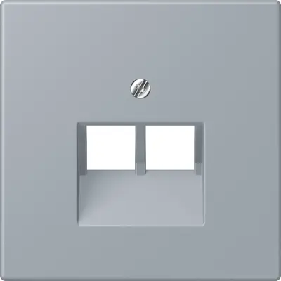 JUNG centraalplaat 2-voudig tbv RJ45 wandcontactdoos Les Couleurs gris clair 59 257 (LC 969-2 UA 257)