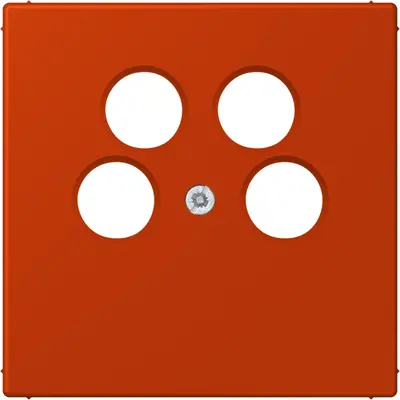 JUNG inzetplaat sat/tv 4-gats Les Couleurs rouge vermillon 59 244 (LC 990-4 SAT2 244)