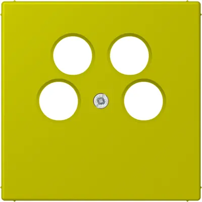 JUNG inzetplaat sat/tv 4-gats Les Couleurs vert olive vif 249 (LC 990-4 SAT2 249)