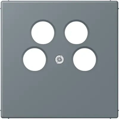 JUNG inzetplaat sat/tv 4-gats Les Couleurs gris 59 251 (LC 990-4 SAT2 251)