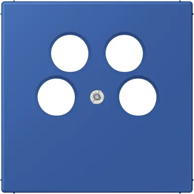 JUNG inzetplaat sat/tv 4-gats Les Couleurs bleu outremer 59 253 (LC 990-4 SAT2 253)