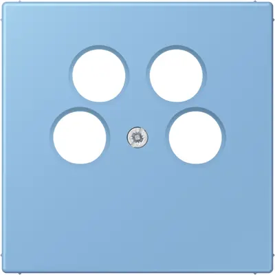 JUNG inzetplaat sat/tv 4-gats Les Couleurs bleu ceruleen 59 256 (LC 990-4 SAT2 256)