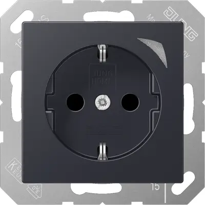JUNG HOME wandcontactdoos randaarde Energy A-range antraciet mat (BT A 1521 SE ANM)