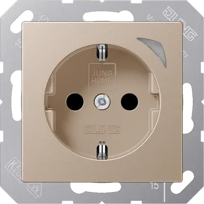JUNG HOME wandcontactdoos randaarde Energy A-range champagne (BT A 1521 SE CH)