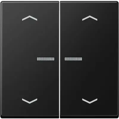 JUNG HOME bedieningsknop 2-voudig met pijlsymbolen A-range grafietzwart mat (BT A 17102 P SWM)