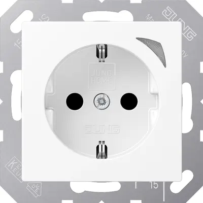 JUNG HOME wandcontactdoos randaarde A-range sneeuwwit mat (BT A 1521 S WWM)