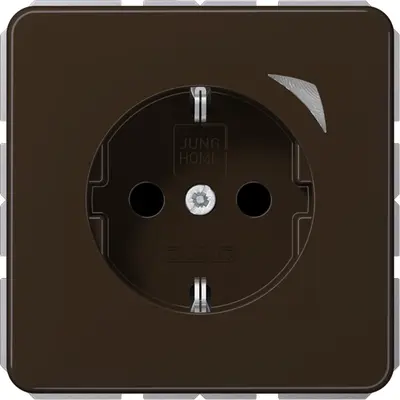 JUNG HOME wandcontactdoos randaarde CD500 bruin (BT CD 1521 S BR)