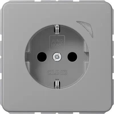 JUNG HOME wandcontactdoos randaarde Energy CD500 grijs (BT CD 1521 SE GR)