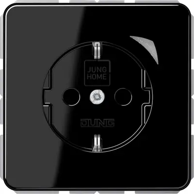 JUNG HOME wandcontactdoos randaarde Energy CD500 zwart glans (BT CD 1521 SE SW)