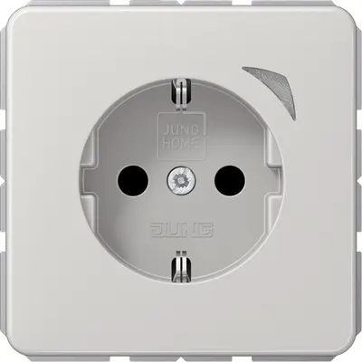 JUNG HOME wandcontactdoos randaarde CD500 lichtgrijs (BT CD 1521 S LG)