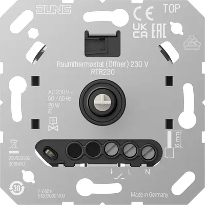 JUNG ruimtethermostaat 230V met verbreekcontact (RTR 230)