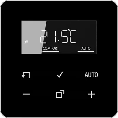 JUNG HOME bedieningselement met display voor kamerthermostaat CD500 zwart glans (BT CD 1791 SW)