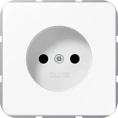 JUNG wandcontactdoos zonder randaarde Safety+ CD500 alpine wit (CD 1510 NKIWW)