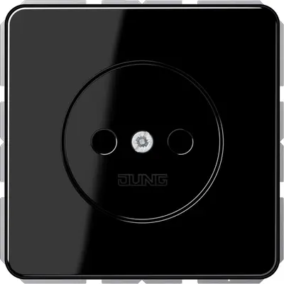 JUNG wandcontactdoos zonder randaarde CD500 zwart glans (CD 1510 N SW)