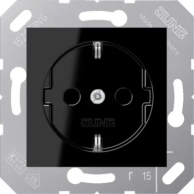 JUNG wandcontactdoos 50x50 zwart ra (CD 5120 BFSW)