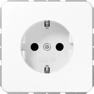 JUNG wandcontactdoos randaarde schroefklem CD500 alpine wit (CD 1521 NWW)
