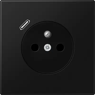 JUNG wandcontactdoos penaarde Safety+ met USB type C LS990 grafietzwart mat (LS 1520 F-18 C SWM)