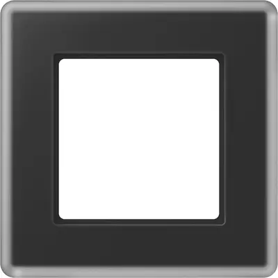 JUNG afdekraam 1-voudig A Viva zwart glas (AV 581 GLM SW)