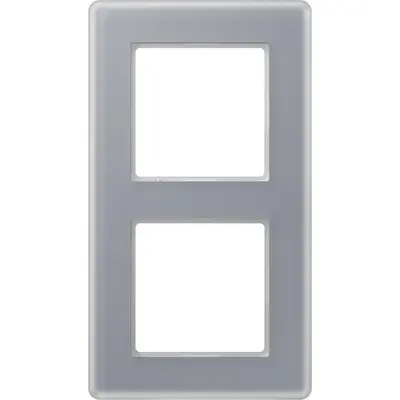 JUNG afdekraam 2-voudig A Viva kristalgrijs glas (AV 582 GLM KG)