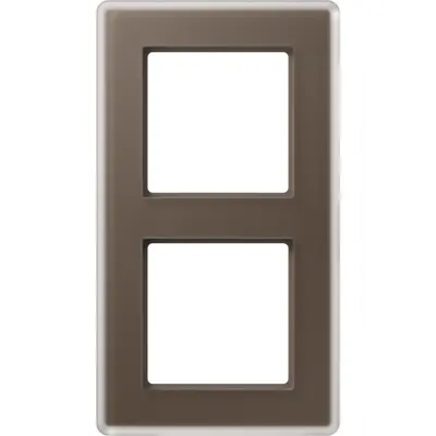 JUNG afdekraam 2-voudig A Viva mokka glas (AV 582 GLM MO)