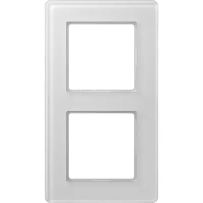 JUNG afdekraam 2-voudig A Viva alpine wit glas (AV 582 GLM WW)