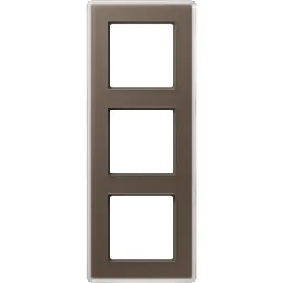 JUNG afdekraam 3-voudig A Viva mokka glas (AV 583 GLM MO)