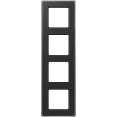 JUNG afdekraam 4-voudig A Viva zwart glas (AV 584 GLM SW)