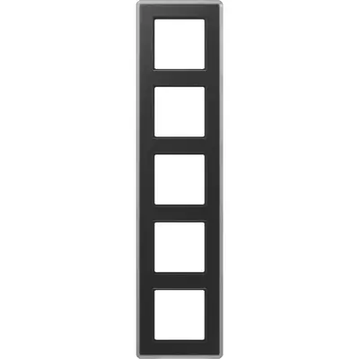 JUNG afdekraam 5-voudig A Viva zwart glas (AV 585 GLM SW)