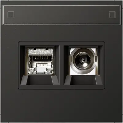 JUNG Smart-TV-aansluitdoos LS990 antraciet gelakt aluminium (MMD AL 4521 AN)