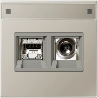 JUNG Smart-TV-aansluitdoos LS990 edelstaal (MMD ES 4521)