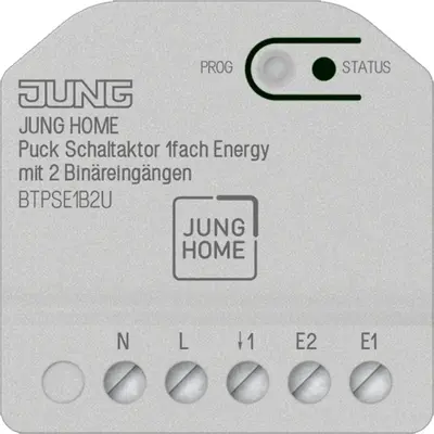 JUNG HOME Puck schakelactor 1-voudig Energy met 2 binaire ingangen (BT P SE1 B2 U)