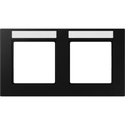 JUNG afdekraam 2-voudig horizontaal met tekstvenster A550 grafietzwart mat (A 55820 BF NA SWM)