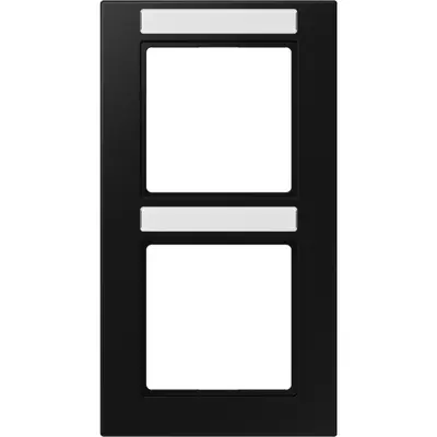 JUNG afdekraam 2-voudig verticaal met tekstvenster A550 grafietzwart mat (A 5582 BF NA SWM)