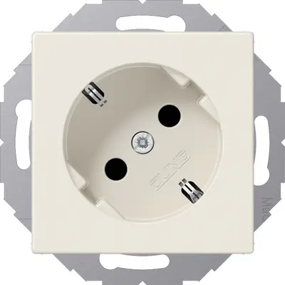 JUNG wandcontactdoos randaarde 45 graden A-range creme (A 520-45 N)