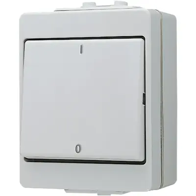 JUNG 3-polige schakelaar opbouw 16A met onderbak IP44 WG600 (603 W)
