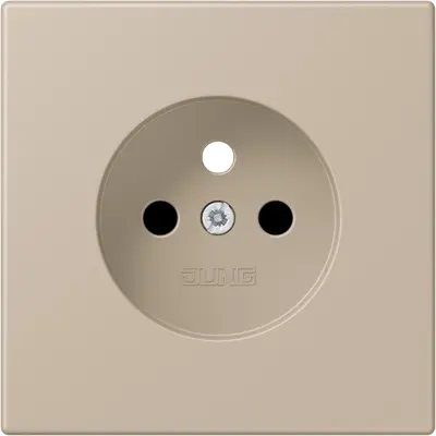 JUNG centraalplaat wandcontactdoos penaarde Safety+ ombre naturelle claire 243 (LC 1521 FKI PL-1 243)