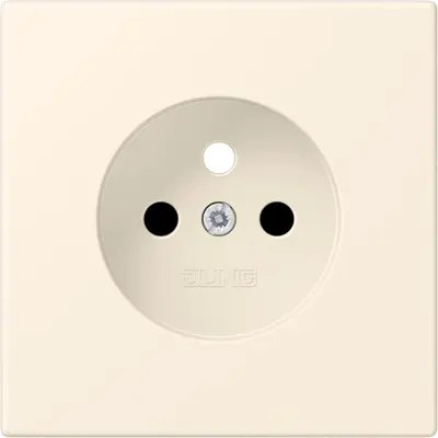 JUNG centraalplaat wandcontactdoos penaarde Safety+ blanc ivoire 245 (LC 1521 FKI PL-1 245)