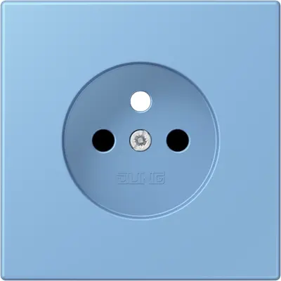 JUNG centraalplaat wandcontactdoos penaarde Safety+ bleu ceruleen 59 256 (LC 1521 FKI PL-1 256)