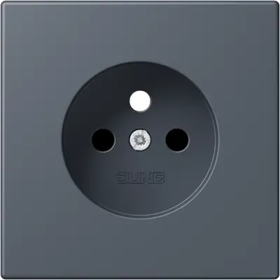 JUNG centraalplaat wandcontactdoos penaarde Safety+ gris fonce 59 262 (LC 1521 FKI PL-1 262)